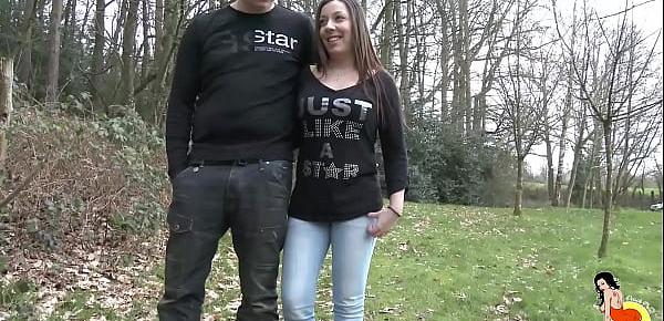  Chubby Marina hardfucked in the forest front of her husband
